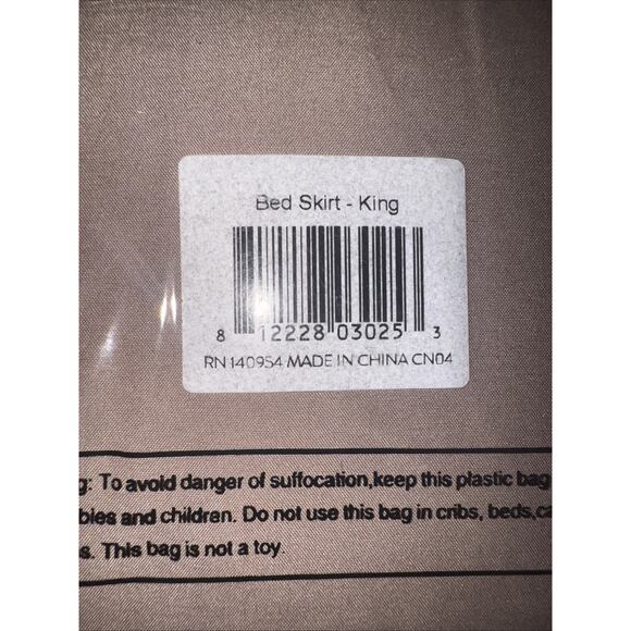 NEW King Bed Skirt Brown/khaki 15-Inch Drop Premium Microfiber Bare Home - Picture 3 of 3